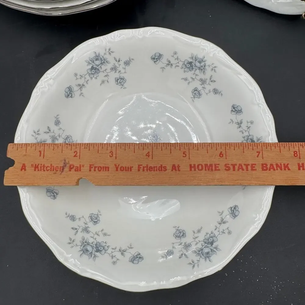 Set/4 Vintage Johann Haviland Blue Garland Coupe Soup Bowls 7 5/8